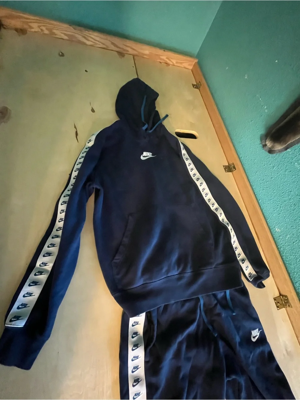 Nike Kids Navy Logo Tape Track Pants